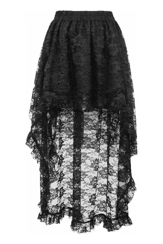 Black Lace Hi Low Skirt