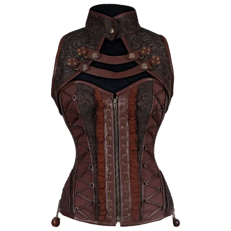 Coralee Steampunk Authentic Steel Boned Overbust Corset