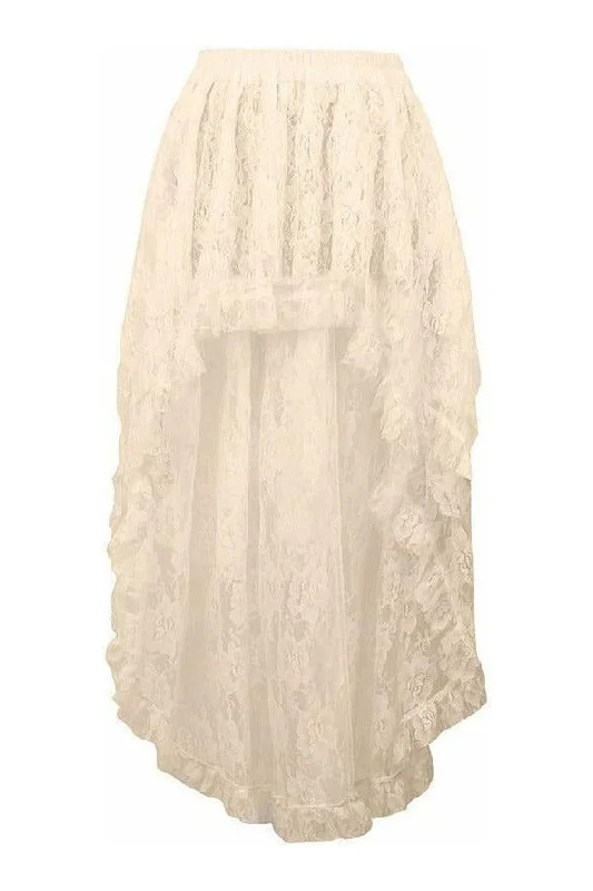 Ivory Lace Hi Low Skirt