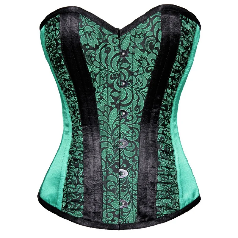 Maaike Authentic Steel Boned Black_Green Overbust Corset