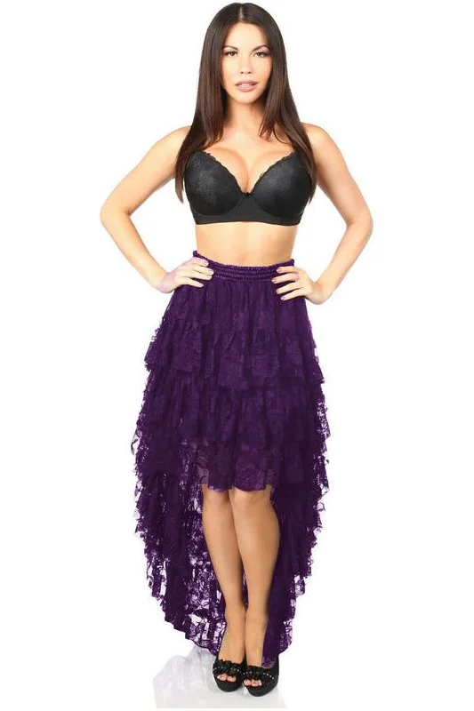 Plum High Low Lace Skirt