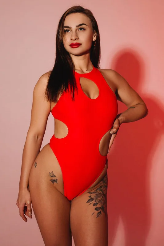 Pole Addict Extravaganza Bodysuit - Red