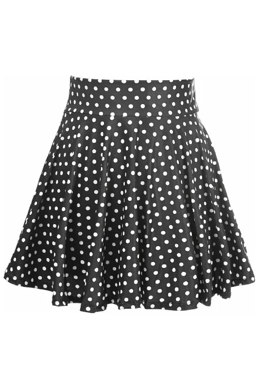 Polka Dot Stretch Lycra Skirt