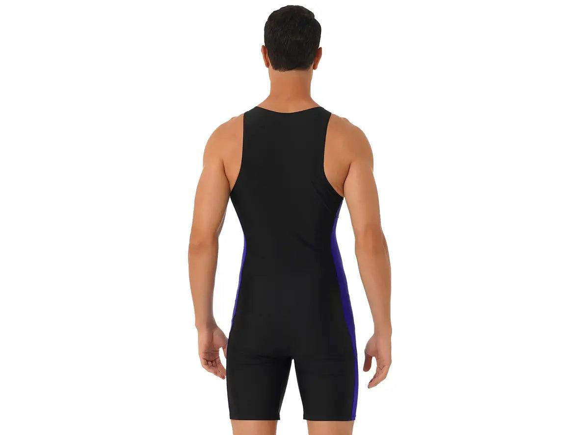 Gay Swim Bodysuit | Summer One-Piece Sleeveless Front Zipper Swim Bodysuit