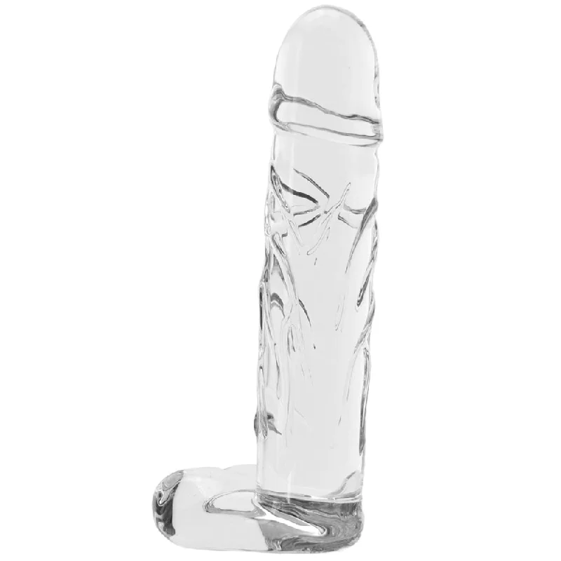 Blown Large Realistic Glass Dildo in Clear