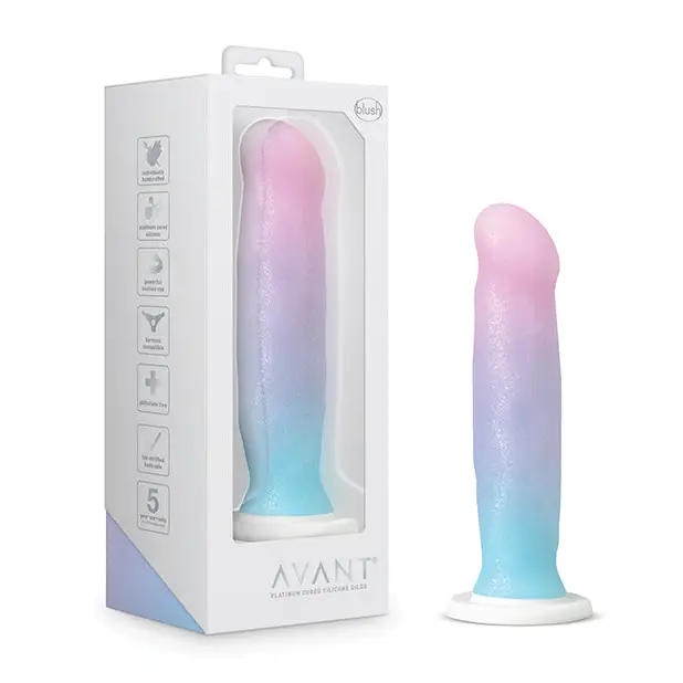 Blush Avant D17 Lucky 8 in. Silicone Dildo with Suction Cup