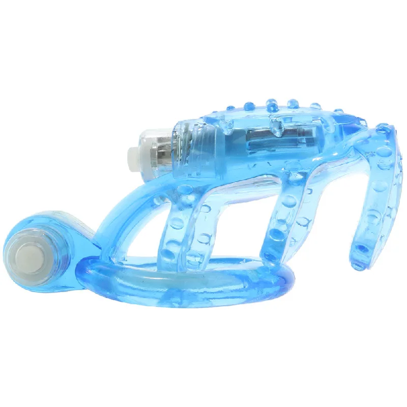 Doctor Love's Zinger Dual Vibrating Cock Cage in Blue