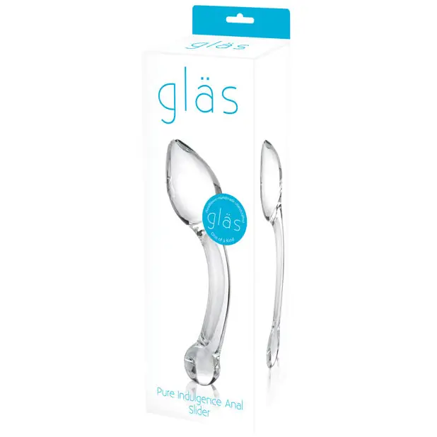 Glas 8 in. Pure Indulgence Anal Slider Prostate Stimulating Glass Dildo