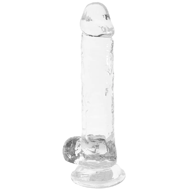 RealRock 7 Inch Realistic Ballsy Dildo in Crystal Clear