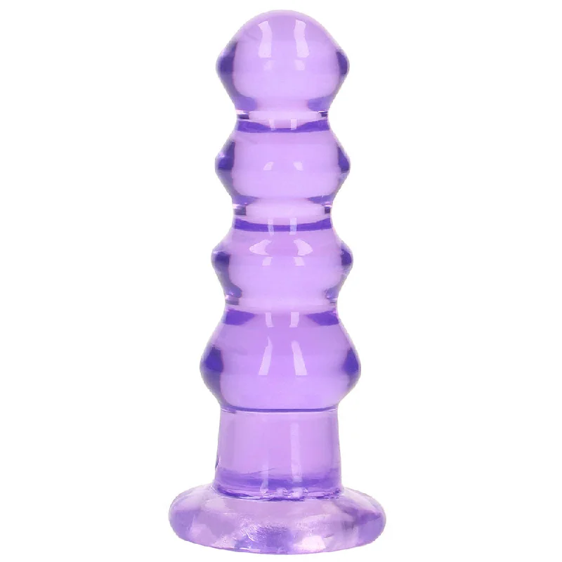 RealRock Crystal Clear Jelly 5.5 Inch Curvy Dildo in Purple