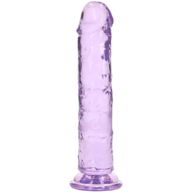 RealRock Crystal Clear Jelly 7 Inch Dildo in Purple