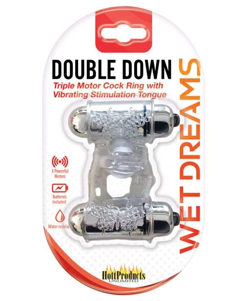 Wet Dreams Double Down Vibrating Cockring with Bullet