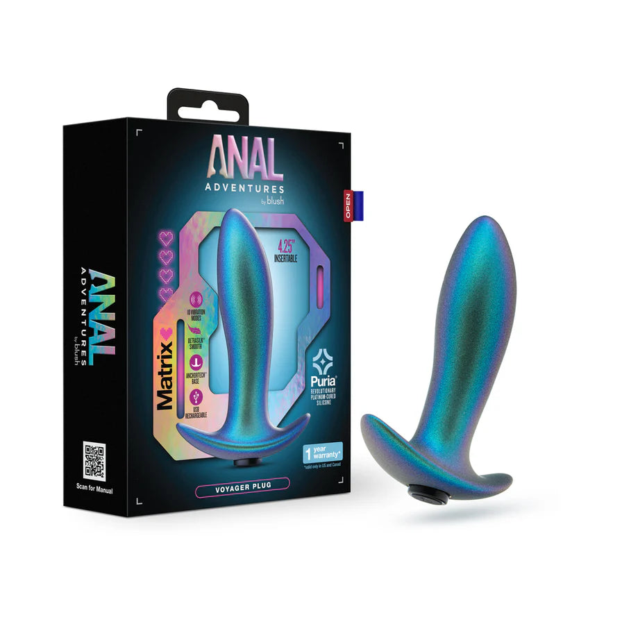 Anal Adventures Matrix Voyager Plug Silicone Rechargeable Anal Plug -