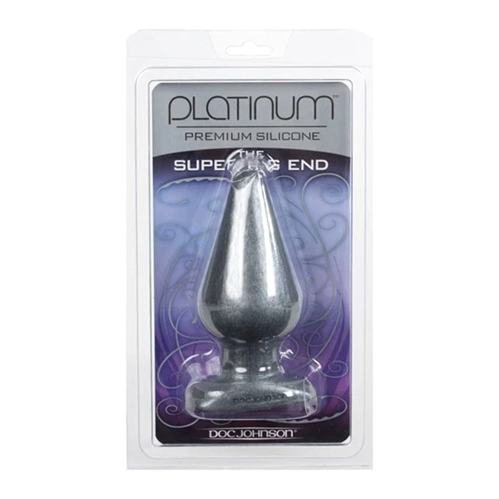 Doc Johnson Platinum Premium Silicone The Super Big End Charcoal