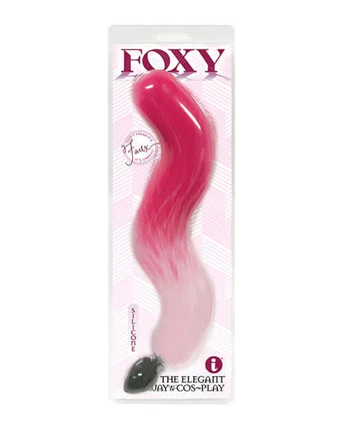 Foxy Tail Silicone Butt Plug - Premium 18-Inch Faux Fox Tail in Pink