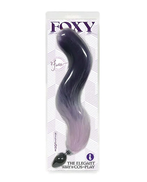 Icon Brands Foxy Tail Silicone Butt Plug in Purple: A Sensual Fantasy Come to Life