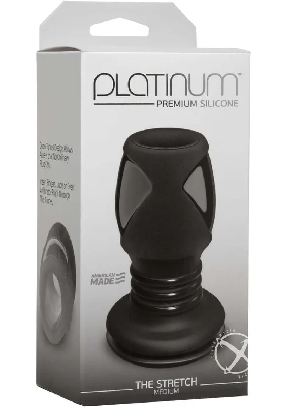 Platinum The Stretch Black Medium | Hollow-Body Anal Plug