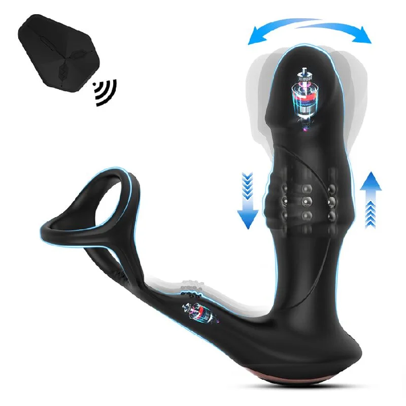 Remote Control 3-In-1 Thrusting Fingering Prostate Massager