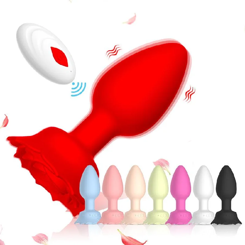 Remote Rose Blossom Vibrating Butt Plug