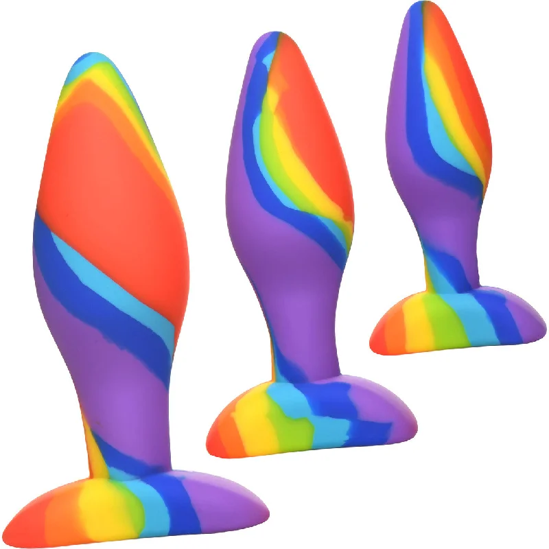 Simply Sweet Rainbow 3-Piece Silicone Butt Plug Set