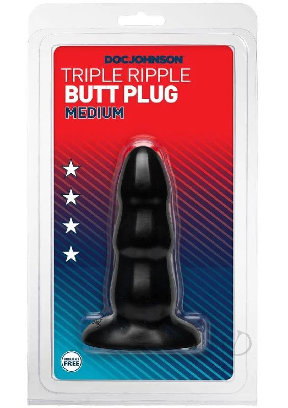 4" Medium Triple Ripple Butt Plug: Explore Anal Sensations Like Never Before