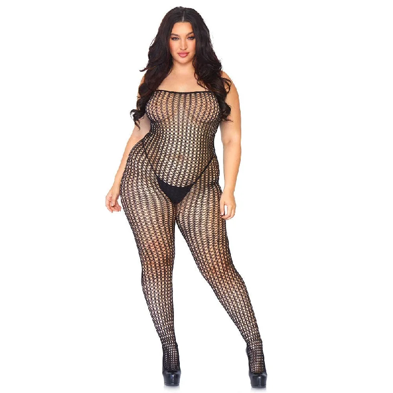 Leg Avenue Seamless Crochet Bodystocking Plus Size