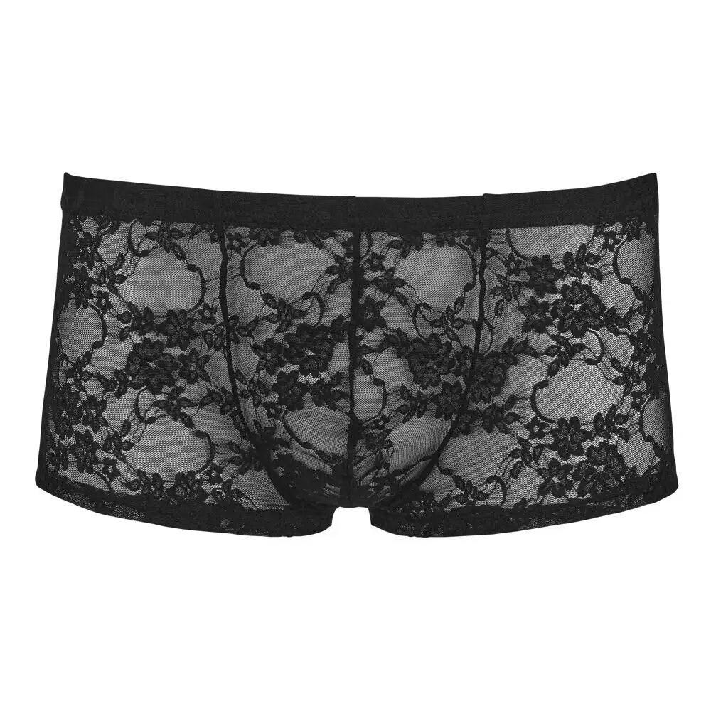 Svenjoyment Stretchy Black Wet Look Lacey Boxer Briefs