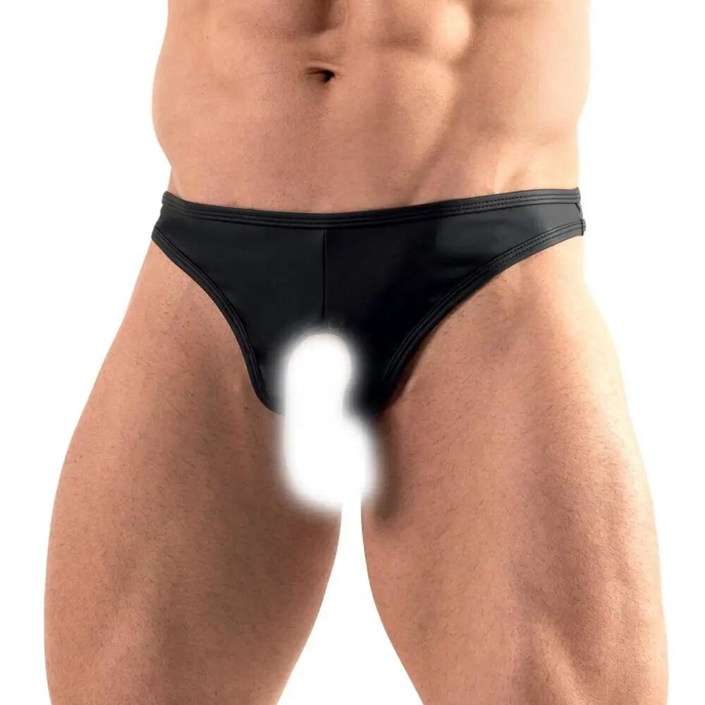 Svenjoyment Stretchy Sexy Black Crotchless G-string for Him